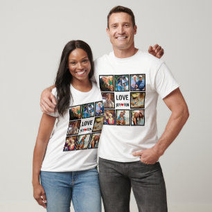 Camiseta Colagem de Fotos Simples de Divertimento de Amor P