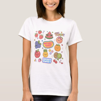 Camiseta Colagem de Frutas Fofas