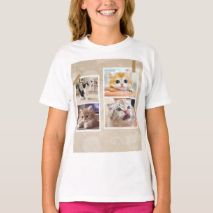 Camiseta Colagem de Gatos Curiosos