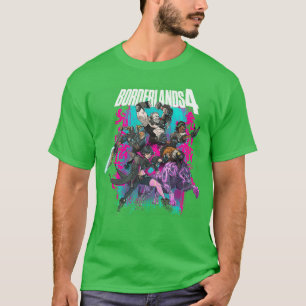 Camiseta Colagem de Heróis Coloridos Graffiti Borderlands 4