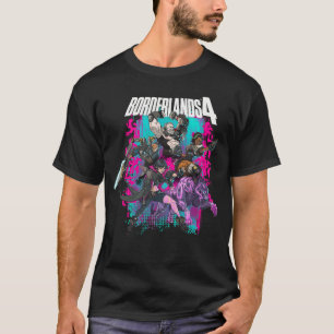 Camiseta Colagem de Heróis Coloridos Graffiti Borderlands 4