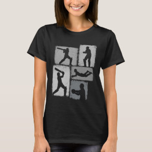 Camiseta Colagem de Jogador de Críquete Homens Mulheres Tre