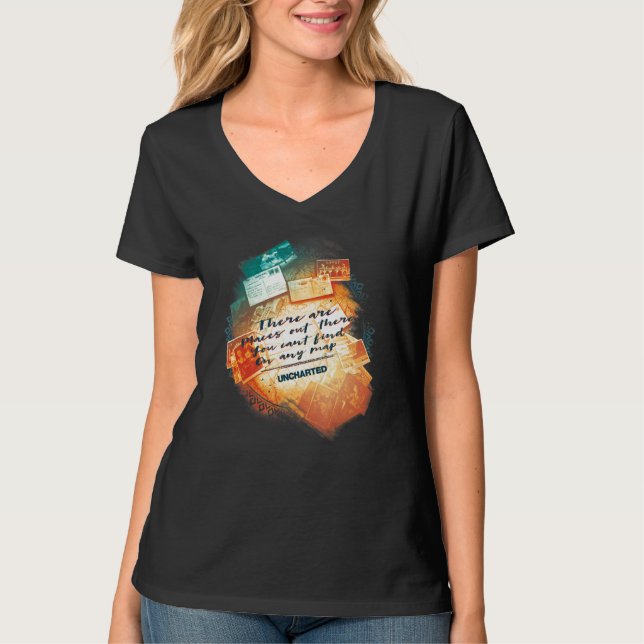 Camiseta Colagem de Mapa Descartado (Frente)