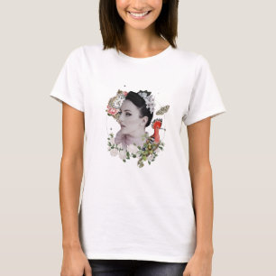 Camiseta Colagem de Mídia Misturada - Vintagem de Relógio d