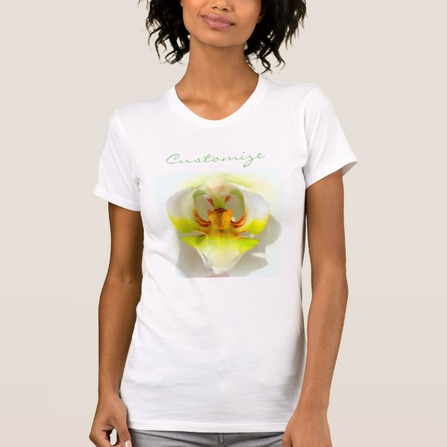 Camiseta colagem de orquídeas amarela/branca (Frente)