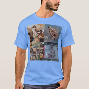Camiseta colagem de pasta azul
