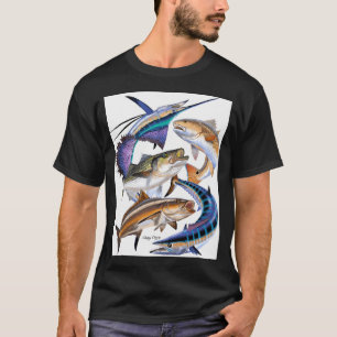Camiseta Colagem de peixes esportivos