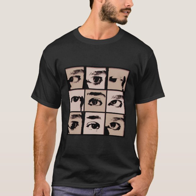 Camiseta Colagem De pop Arte Com Olhos De Menina (Frente)