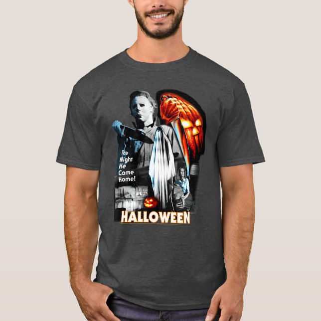 Camiseta Colagem de Poster de Halloween menino (Frente)
