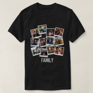 Camiseta Colagem de Quadros de Fotos Únicos da Família