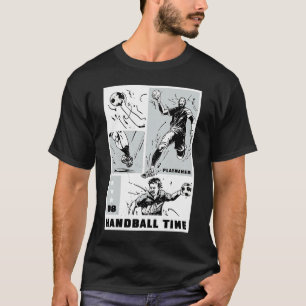Camiseta Colagem de Reprodução de Tempo do Handball