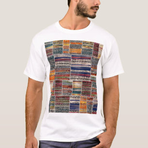 Camiseta Colagem de retalhos: padrão de colcha mista.