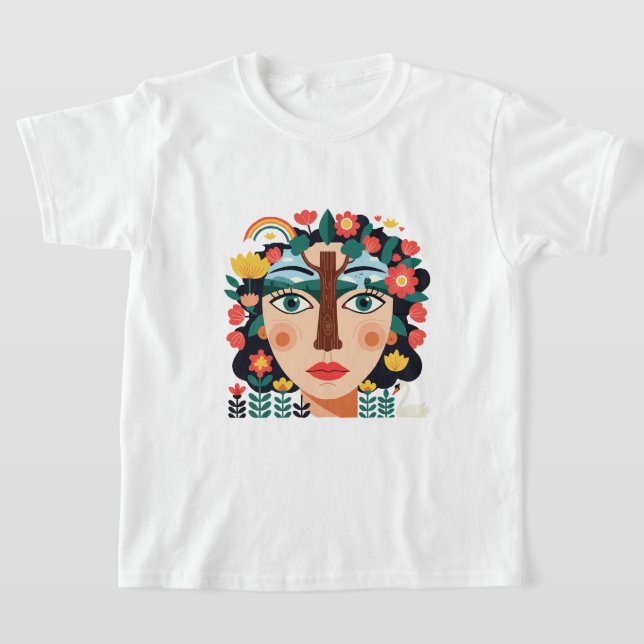 Camiseta Colagem de rosto de desenho animado (Postura )