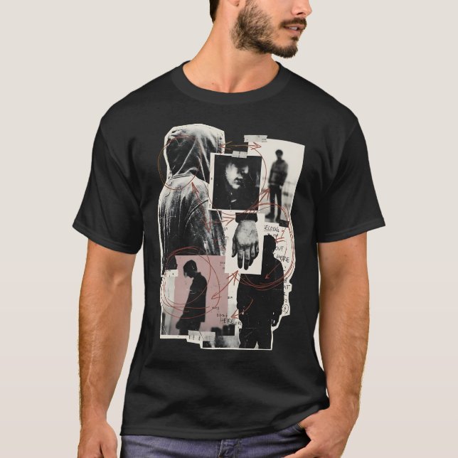 Camiseta Colagem de Rua Underground da Multidão Errada (Frente)