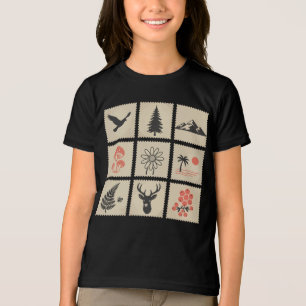 Camiseta Colagem de selos naturais