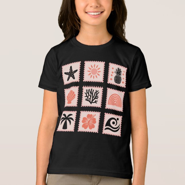 Camiseta Colagem de selos naturais (Frente)