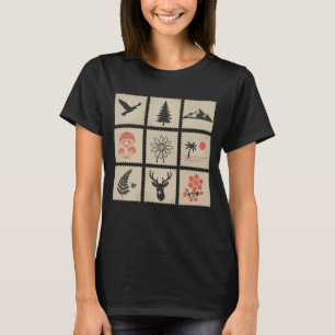 Camiseta Colagem de selos naturais