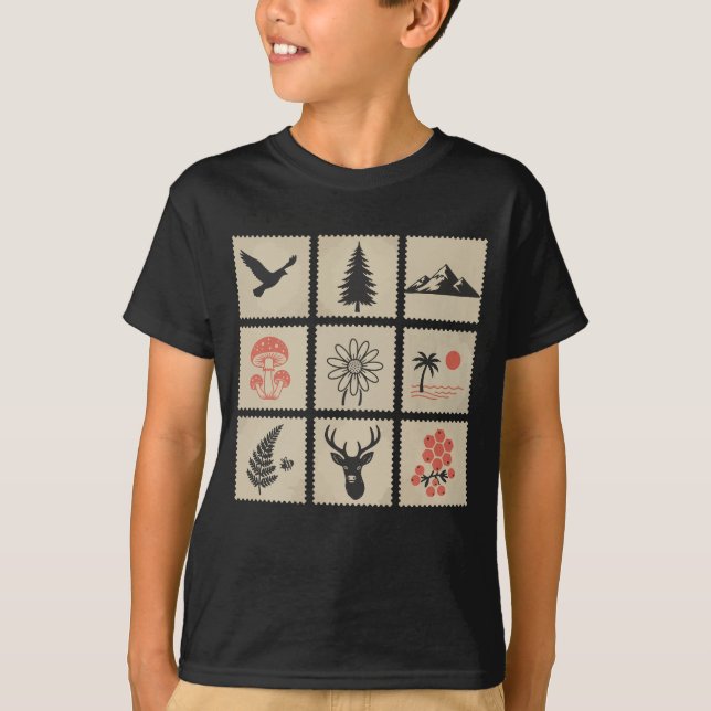 Camiseta Colagem de selos naturais (Frente)