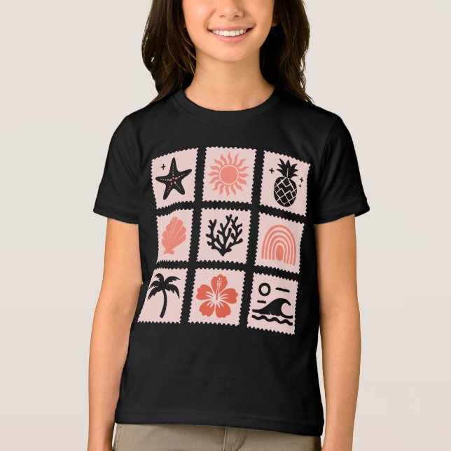 Camiseta Colagem de selos naturais (Frente)