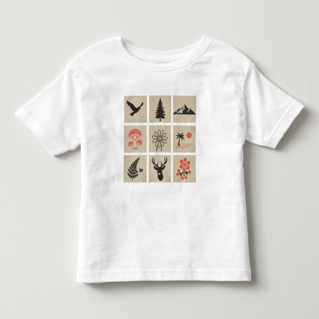 Camiseta Colagem de selos naturais (Frente)