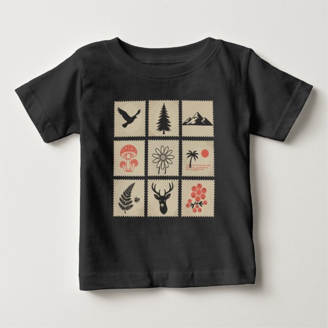 Camiseta Colagem de selos naturais (Frente)