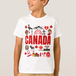 Camiseta Colagem de Símbolos Cons do Canadá
