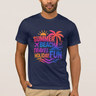 Camiseta Colagem de Tipografia de Verão Vibrante com Fusíve