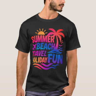 Camiseta Colagem de Tipografia de Verão Vibrante com Fusíve