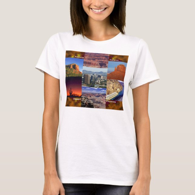 Camiseta Colagem do Deserto arizona (Frente)
