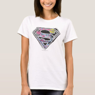 Camiseta Colagem do logotipo de Supergirl