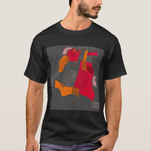 Camiseta Colagem Egípcia Sonhadora - Cinza Vermelha de Lara