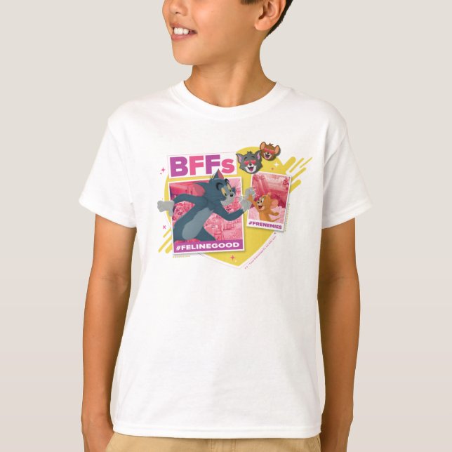 Camiseta Colagem Emoji de Foto do Tom & Jerry BFF (Frente)
