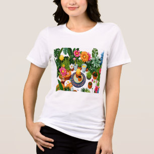 Camiseta Colagem Floral do Jardim Botânico Tropical