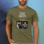 Camiseta Colagem Fotográfica do Dia 2 do Pai do Pai Herói<br><div class="desc">Você é a camiseta de Colagem Fotográfica do Dia 2 do meu Pai Herói. t-shirt personalizada para um pai. Adicione 2 fotos e seus nomes. Você pode mudar pai para pai, Papá, Papá, ... . Presente perfeito para um pai no Dia do Pai, no aniversário ou no Natal e é...</div>