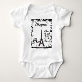Camiseta Colagem francesa da torre Eiffel