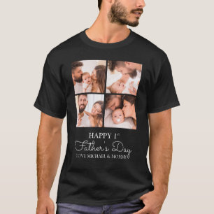 Camiseta Colagem moderna e bonita feliz primeiro Dia de os 