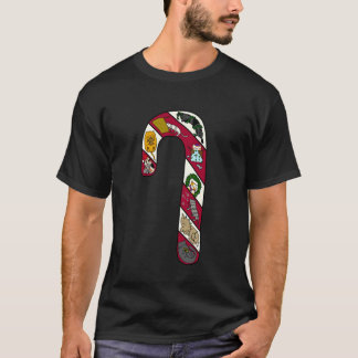 Camiseta Colagem Natalina de Gato com Bengala de Doces Dive