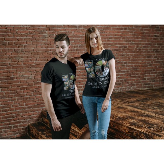 Camiseta Colagem personalizada de 10 anos de casamento 11 (Criador carregado)