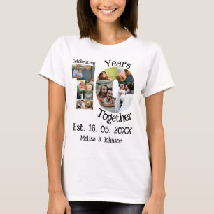 Camiseta Colagem personalizada de 10 anos de casamento 11
