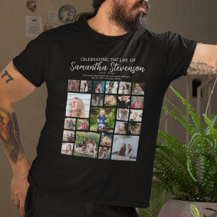Camiseta Colagem Personalizada de 24 Fotos Memorial