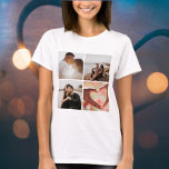 Camiseta Colagem Personalizada de 5 Fotos Personalizada<br><div class="desc">Crie uma camiseta personalizada personalizada personalizada personalizada de 5 fotos do Ricaso. Recursos 4 modelos de fotos na parte frontal e um na parte traseira</div>