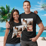 Camiseta Colagem Personalizada de 5 Fotos Personalizada<br><div class="desc">Crie uma camiseta personalizada personalizada personalizada personalizada de 5 fotos do Ricaso. Recursos 4 modelos de fotos na parte frontal e um na parte traseira</div>