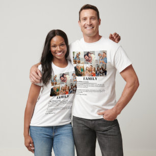 Camiseta Colagem Personalizada de 6 Fotos Definição de Famí