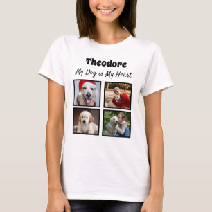 Camiseta Colagem personalizada de cães - com quatro fotos 