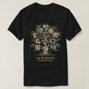 Camiseta Colagem Personalizada De Fotos Da Árvore De Reuni