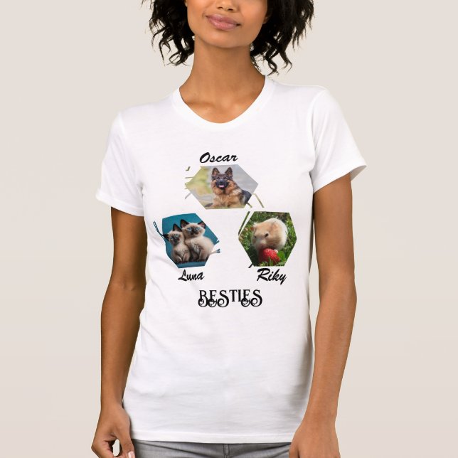 Camiseta Colagem Personalizada de Fotos Pet (Frente)