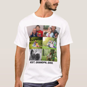 Camiseta Colagem personalizada do Melhor Avô de 6 Fotos