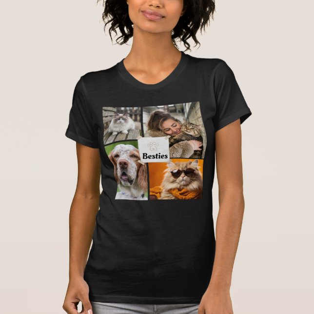 Camiseta Colagem Personalizável De Fotos Para Pet Lovers (Frente)