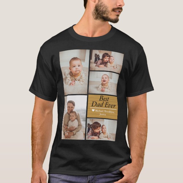 Camiseta Colagem simples da família de fotos do Dia de os p (Frente)