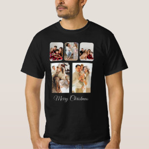 Camiseta Colagem Simples de Fotos de Natal Feliz